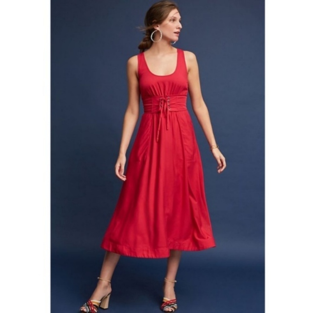 Anthropologie Corseted Midi Dress - Picture 3 of 8